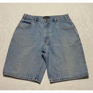 Sonoma Jean Co Mens 36 Premium Denim Relaxed Fit Light Wash Blue Jean Shorts 90s